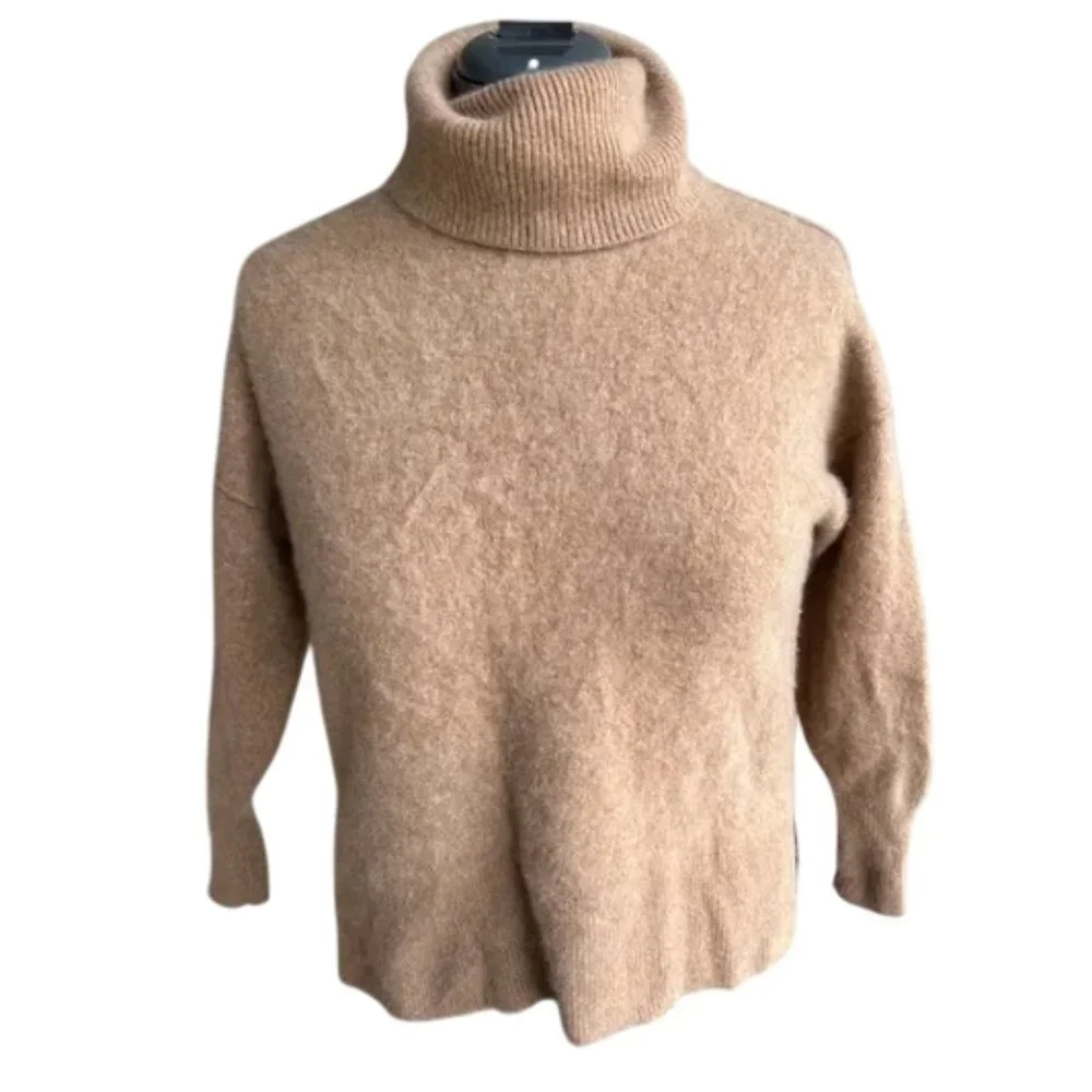 The Group by Babaton tan ribbed turtleneck cashmere sweater size M - Picture 2 of 10